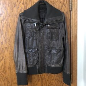 Line. Brown Leather Jacket